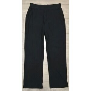 L.L. Bean Pull On Pants Womens Medium Cotton Blend Black Elastic Waist LL Bean